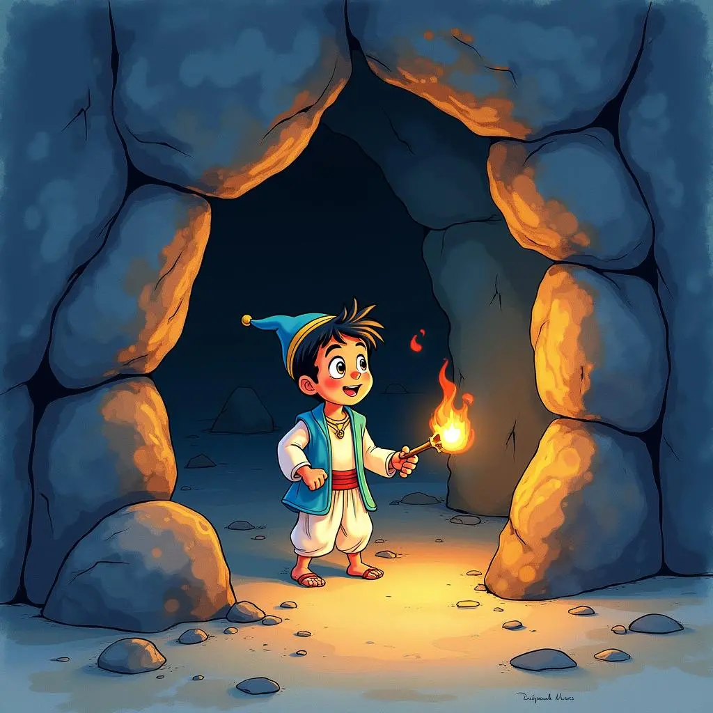 阿拉丁进入神秘山洞