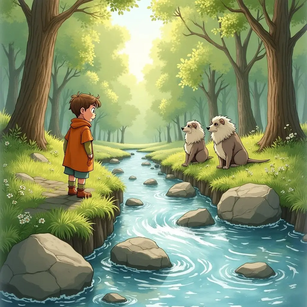 汉斯在溪边发现古老符文