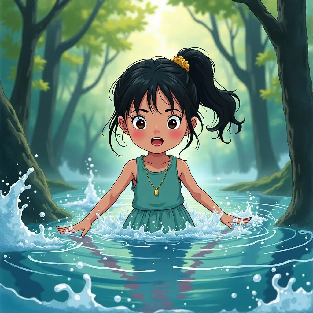 玛雅在洪水中寻找金莲花