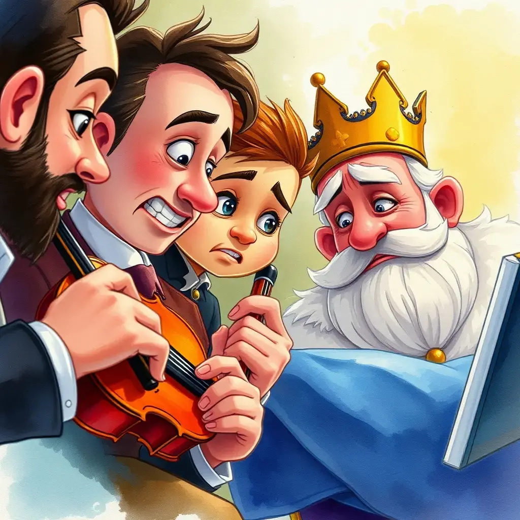 The new king listening to solo performance