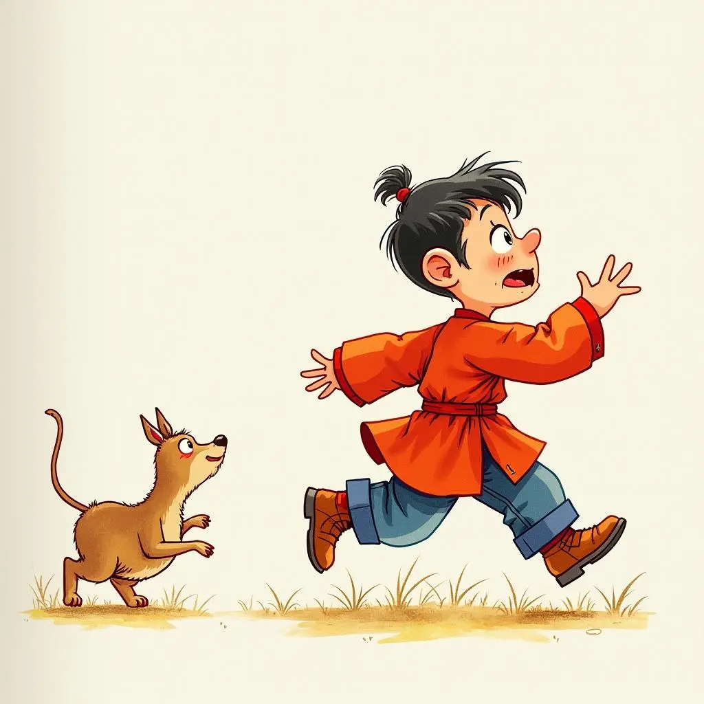 Mr. Nan Guo sneaking away