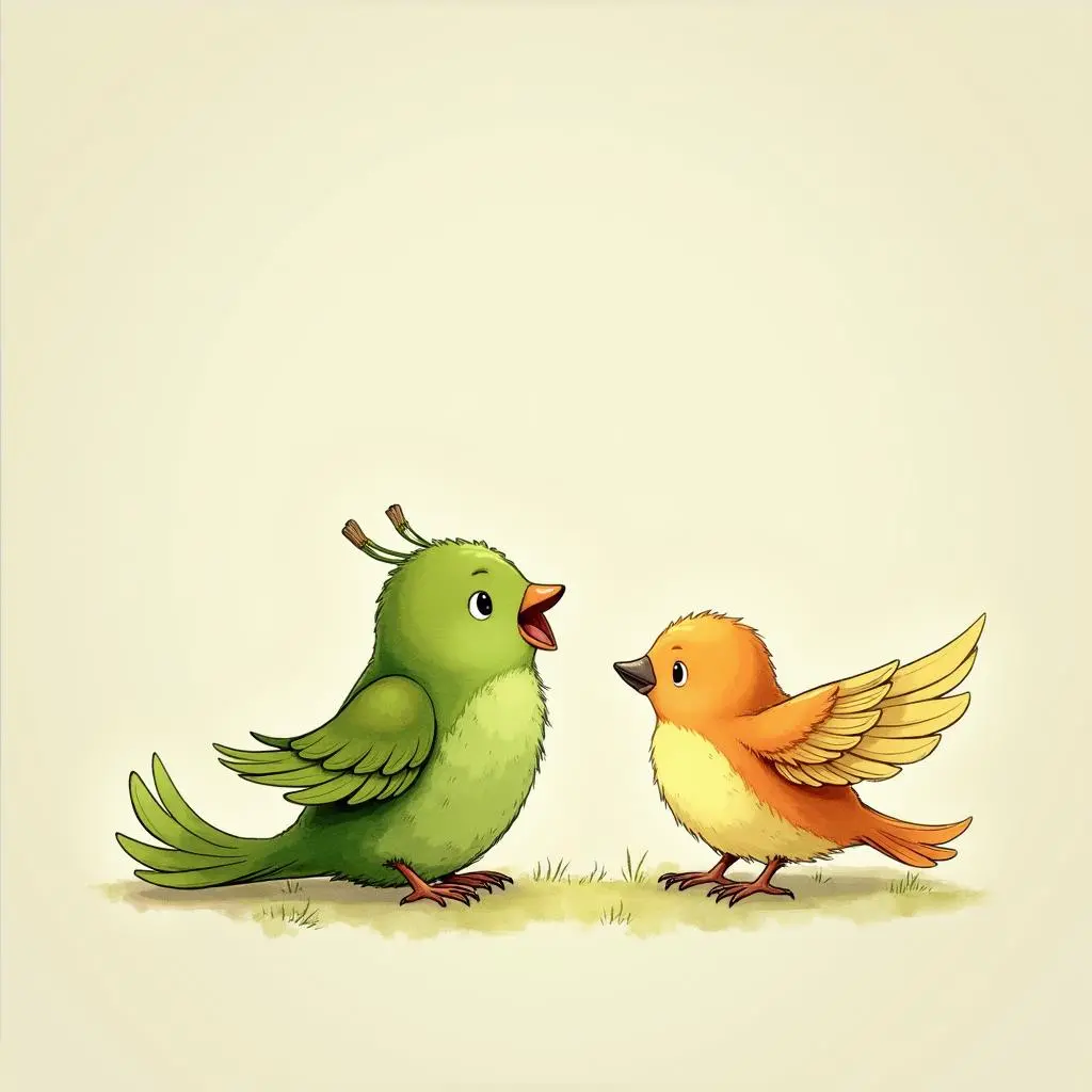 小叶子和小鸟对话