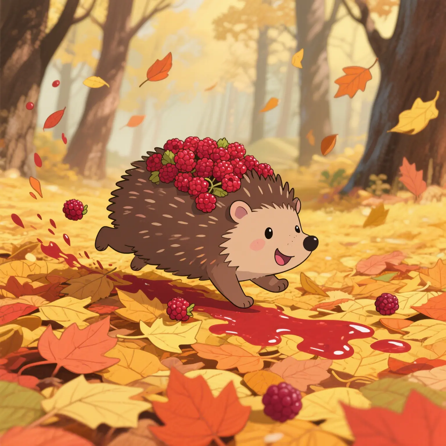 The little hedgehog rolling to transport