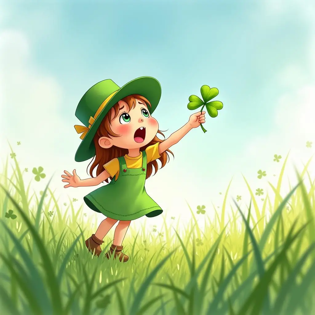 莉莉发现一片三叶草