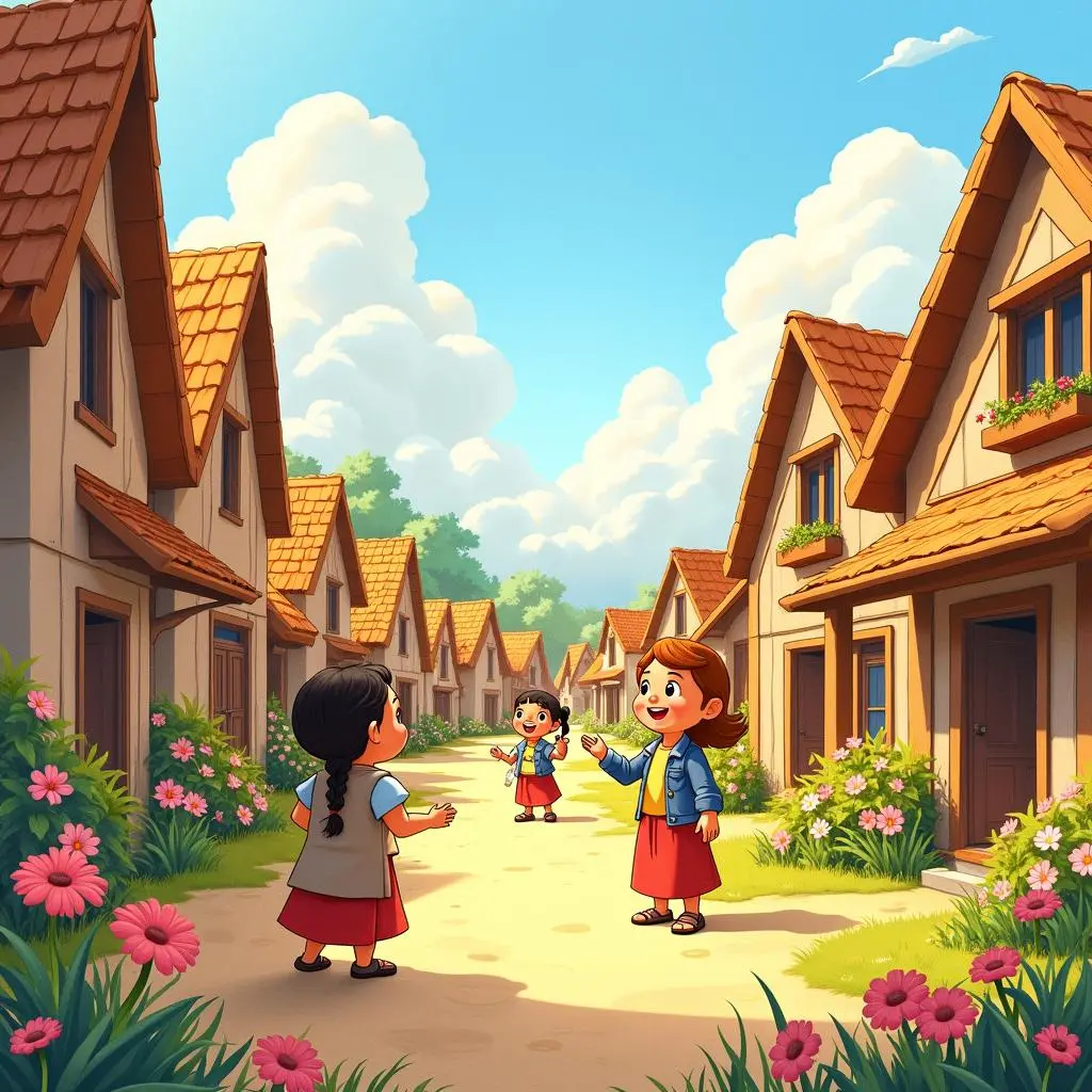 村庄繁荣的景象