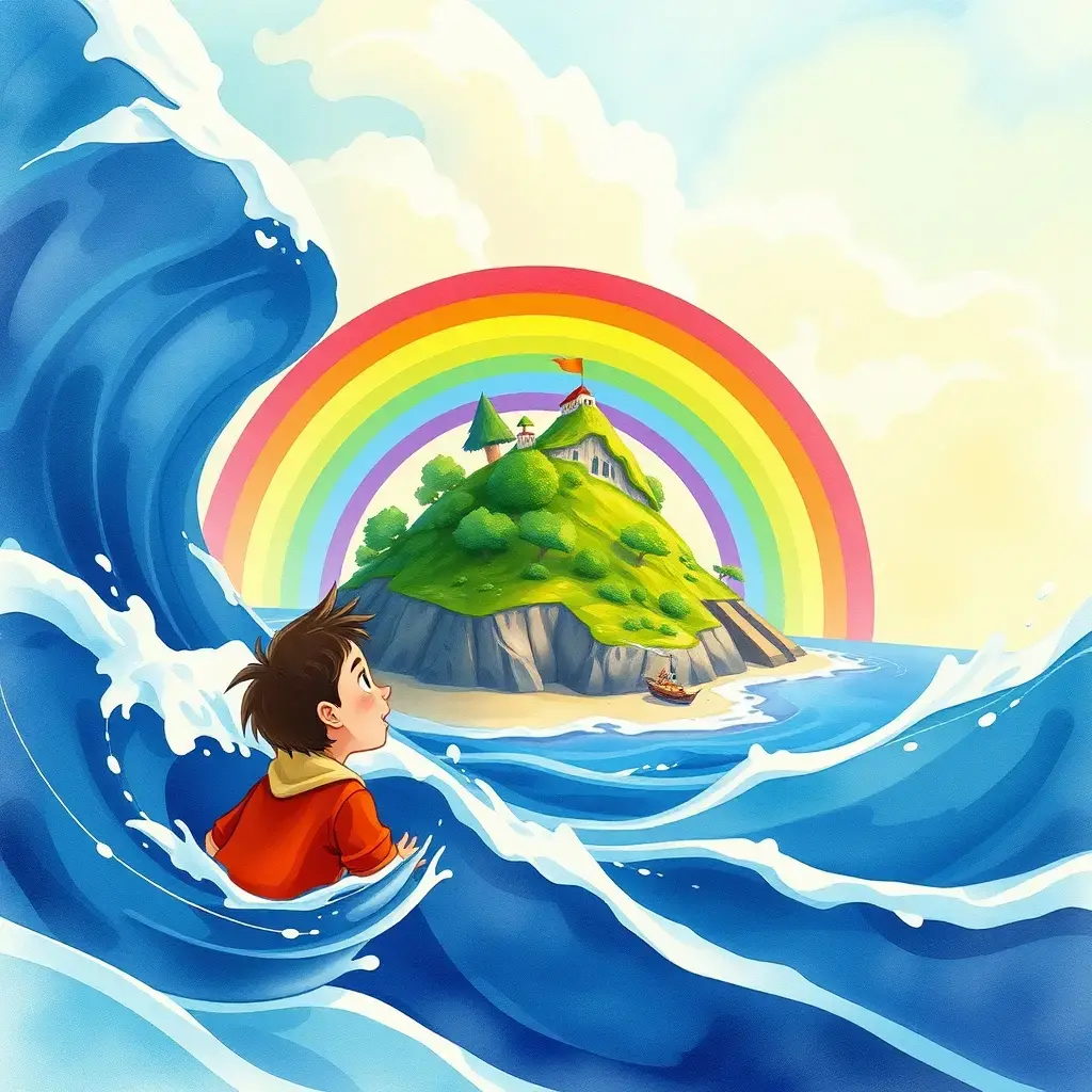 皮埃尔发现彩虹下的小岛