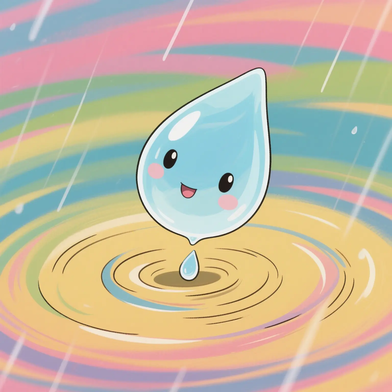 在空中旋转下落的小雨滴