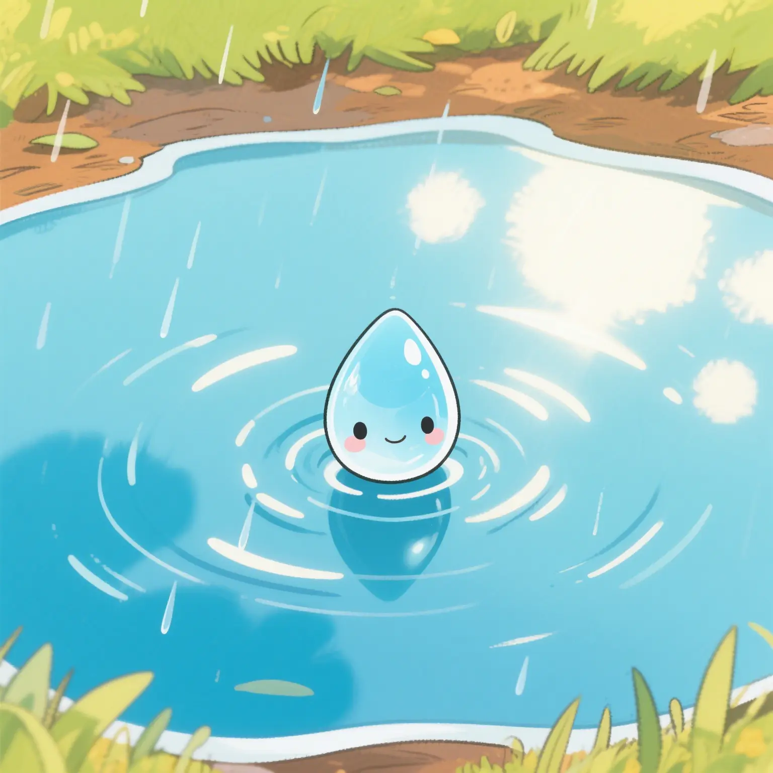 落入水坑的小雨滴