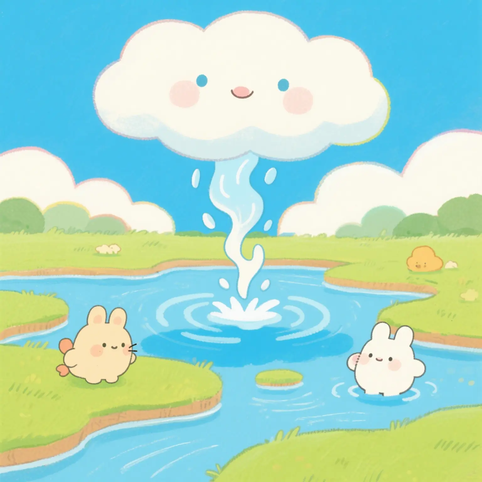 水汽上升形成新云朵