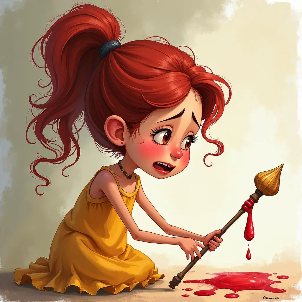 公主被纺锤刺伤手指