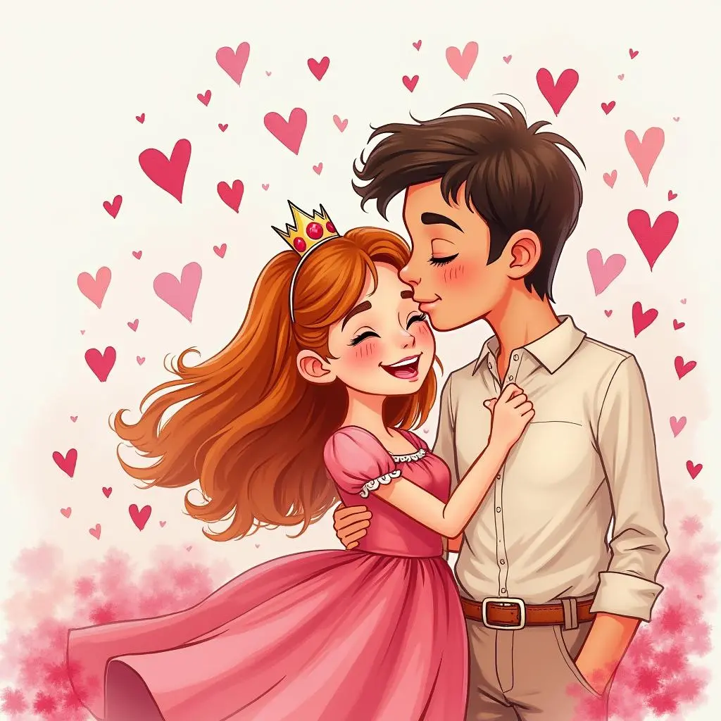 公主苏醒与王子相拥