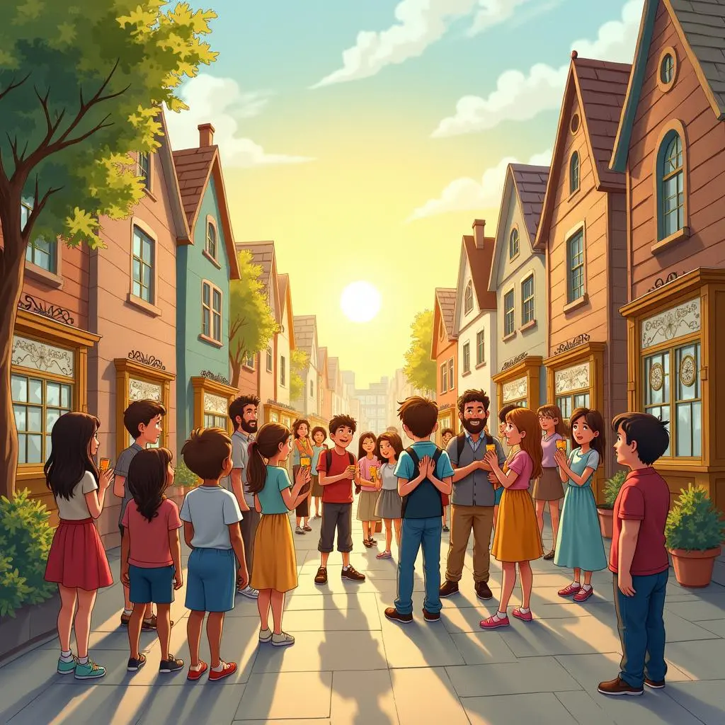 The residents showing the received gifts