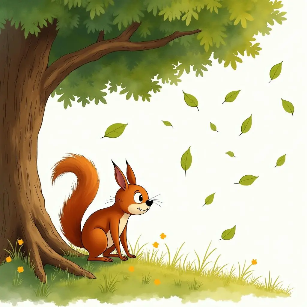 The children curiously look up at the tree