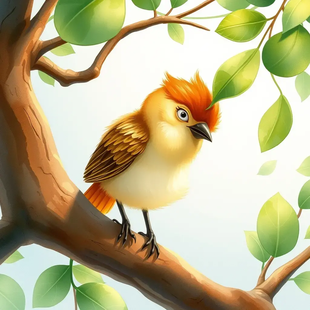 Der Vogel landet auf einem Ast