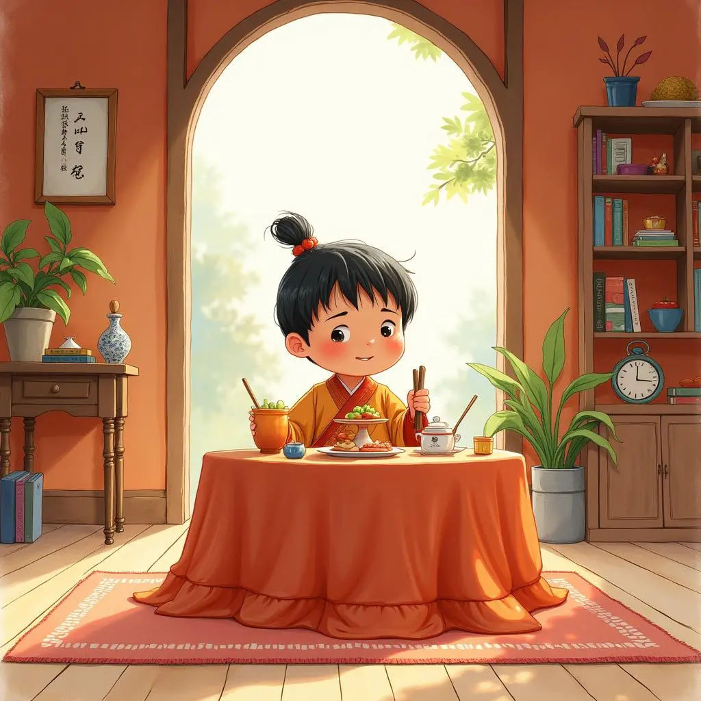 Lord Ye hides under the table